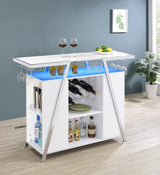 Araceli Freestanding LED Home Bar Cabinet White High Gloss | White | White High Gloss | 182355