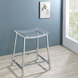 Jovani Acrylic Backless Counter Stool Chrome (Set of 2) | King | Silver | Chrome | 182358