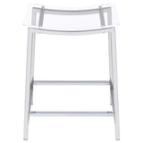 Jovani Acrylic Backless Counter Stool Chrome (Set of 2) | King | Silver | Chrome | 182358