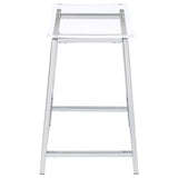 Jovani Acrylic Backless Counter Stool Chrome (Set of 2) | King | Silver | Chrome | 182358