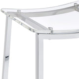 Jovani Acrylic Backless Counter Stool Chrome (Set of 2) | King | Silver | Chrome | 182358