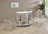 Jovani Acrylic Backless Counter Stool Chrome (Set of 2) | King | Silver | Chrome | 182358
