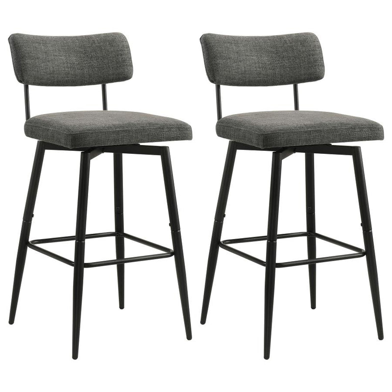 Levine Fabric Upholstered Swivel Bar Chair Grey (Set of 2)