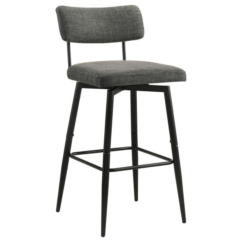Levine Fabric Upholstered Swivel Bar Chair Grey (Set of 2)