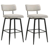 Levine Fabric Upholstered Swivel Bar Chair Cream (Set of 2) | Beige | Shell | 182475CRM