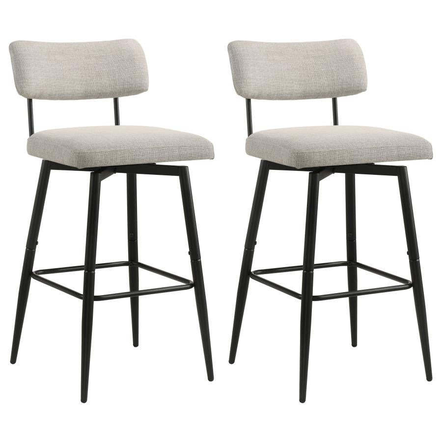 Levine Fabric Upholstered Swivel Bar Chair Cream (Set of 2) | Beige | Shell | 182475CRM