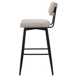Levine Fabric Upholstered Swivel Bar Chair Cream (Set of 2) | Ivory | Shell / Matte Black | 182475CRM