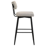 Levine Fabric Upholstered Swivel Bar Chair Cream (Set of 2) | Ivory | Shell / Matte Black | 182475CRM