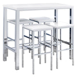 Natividad 5-piece Pub Height Bar Table Set White High Gloss | White | White High Gloss | 182525