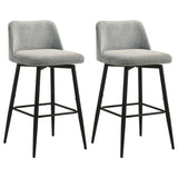 Mellor Fabric Upholstered Swivel Bar Chair Grey (Set of 2) | Full | Grey | 182635LGR