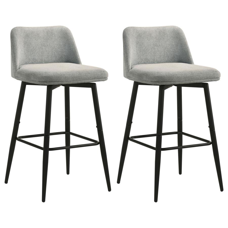 Mellor Fabric Upholstered Swivel Bar Chair Grey (Set of 2) | Full | Grey | 182635LGR