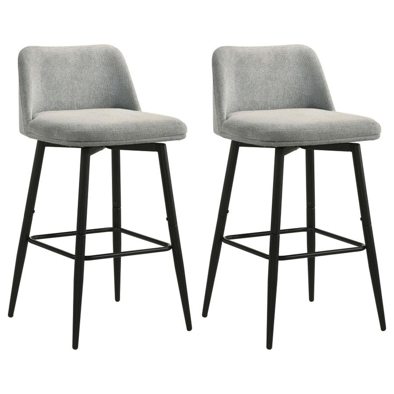 Mellor Fabric Upholstered Swivel Bar Chair Grey (Set of 2)