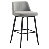Mellor Fabric Upholstered Swivel Bar Chair Grey (Set of 2) | Full | Grey | Grey / Matte Black | 182635LGR