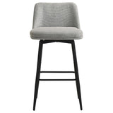 Mellor Fabric Upholstered Swivel Bar Chair Grey (Set of 2) | Full | Grey | Grey / Matte Black | 182635LGR