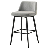 Mellor Fabric Upholstered Swivel Bar Chair Grey (Set of 2) | Full | Grey | Grey / Matte Black | 182635LGR
