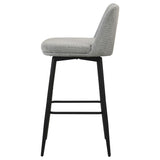 Mellor Fabric Upholstered Swivel Bar Chair Grey (Set of 2) | Full | Grey | Grey / Matte Black | 182635LGR