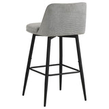 Mellor Fabric Upholstered Swivel Bar Chair Grey (Set of 2) | Full | Grey | Grey / Matte Black | 182635LGR