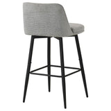 Mellor Fabric Upholstered Swivel Bar Chair Grey (Set of 2) | Full | Grey | Grey / Matte Black | 182635LGR
