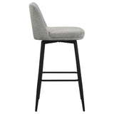 Mellor Fabric Upholstered Swivel Bar Chair Grey (Set of 2) | Full | Grey | Grey / Matte Black | 182635LGR