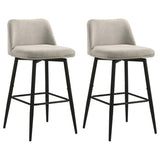 Mellor Fabric Upholstered Swivel Bar Chair Slate Brown (Set of 2) | Full | Brown | Slate Brown | 182635STN