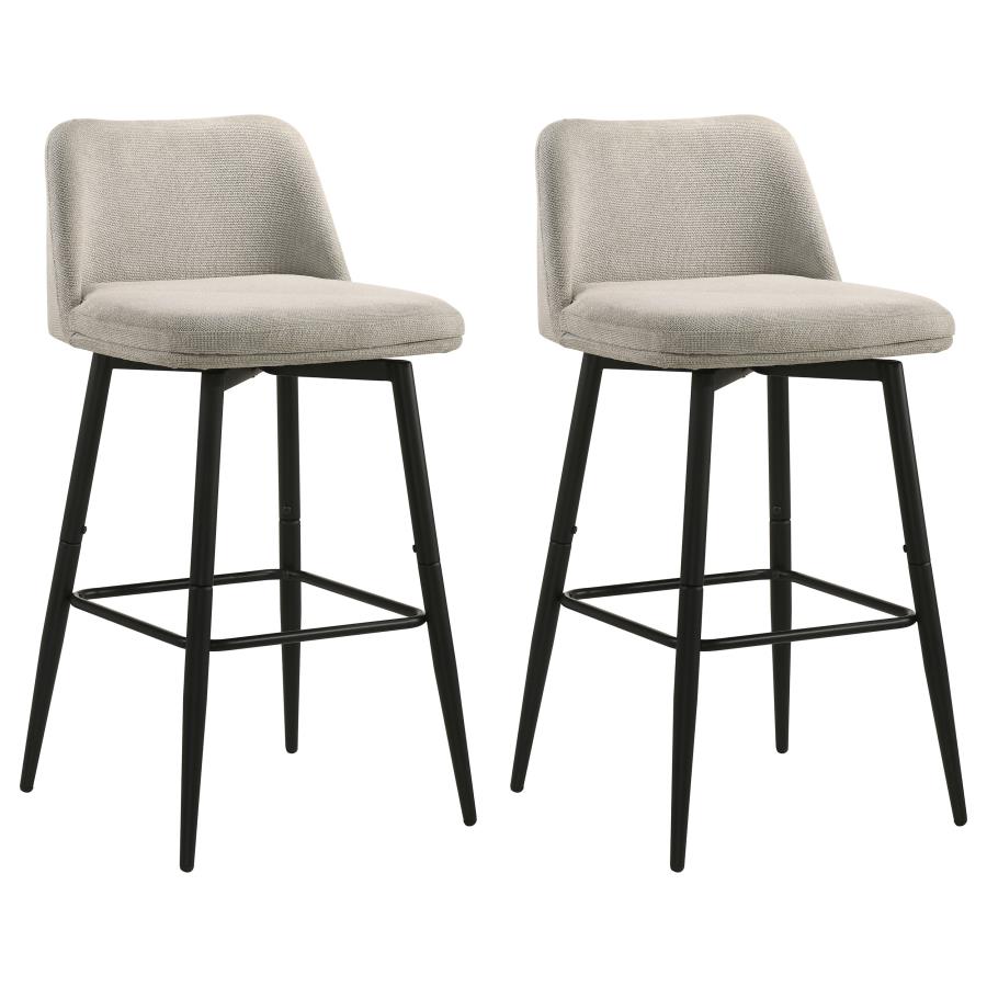 Mellor Fabric Upholstered Swivel Bar Chair Slate Brown (Set of 2) | Full | Brown | Slate Brown | 182635STN