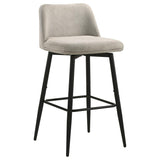 Mellor Fabric Upholstered Swivel Bar Chair Slate Brown (Set of 2) | Full | Brown | Slate Brown / Matte Black | 182635STN