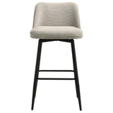 Mellor Fabric Upholstered Swivel Bar Chair Slate Brown (Set of 2) | Full | Brown | Slate Brown / Matte Black | 182635STN