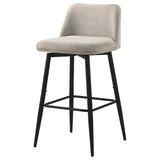 Mellor Fabric Upholstered Swivel Bar Chair Slate Brown (Set of 2) | Full | Brown | Slate Brown / Matte Black | 182635STN