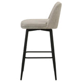 Mellor Fabric Upholstered Swivel Bar Chair Slate Brown (Set of 2) | Full | Brown | Slate Brown / Matte Black | 182635STN