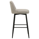 Mellor Fabric Upholstered Swivel Bar Chair Slate Brown (Set of 2) | Full | Brown | Slate Brown / Matte Black | 182635STN
