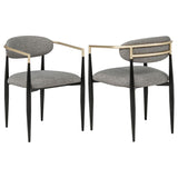 Bradbury Fabric Upholstered Dining Arm Chair Grey (Set of 2) | Grey | 182682