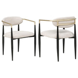 Bradbury Fabric Upholstered Dining Arm Chair Beige (Set of 2) | Beige | 182692