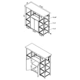 Gallimore 2-door Bar Cabinet Wine Storage White High Gloss | White | White High Gloss | 182757