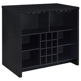 Topanga Engineered Wood Freestanding Home Bar Black | Black | 182784