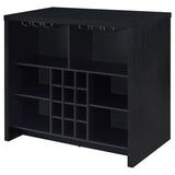 Topanga Engineered Wood Freestanding Home Bar Black | Black | 182784