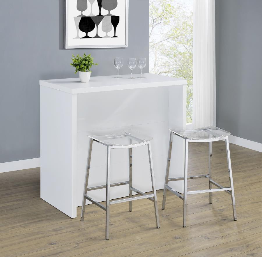 Topanga Engineered Wood Freestanding Home Bar White | White | 182786