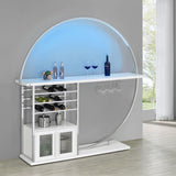 Risley 2-door Circular LED Wine Cabinet White High Gloss | White | 182798