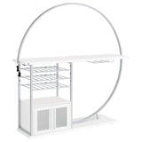Risley 2-door Circular LED Wine Cabinet White High Gloss | White | 182798