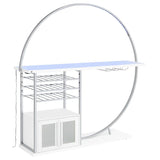 Risley 2-door Circular LED Wine Cabinet White High Gloss | White | 182798