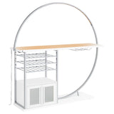Risley 2-door Circular LED Wine Cabinet White High Gloss | White | 182798