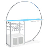 Risley 2-door Circular LED Wine Cabinet White High Gloss | White | 182798