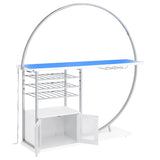 Risley 2-door Circular LED Wine Cabinet White High Gloss | White | 182798