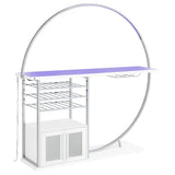 Risley 2-door Circular LED Wine Cabinet White High Gloss | White | 182798