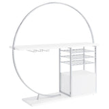 Risley 2-door Circular LED Wine Cabinet White High Gloss | White | 182798