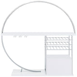 Risley 2-door Circular LED Wine Cabinet White High Gloss | White | 182798