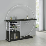 Risley 2-door Circular LED Wine Cabinet Dark Charcoal | Black | Dark Charcoal | 182799