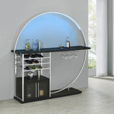 Risley 2-door Circular LED Wine Cabinet Dark Charcoal | Black | Dark Charcoal | 182799