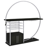 Risley 2-door Circular LED Wine Cabinet Dark Charcoal | Black | Dark Charcoal | 182799