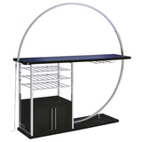 Risley 2-door Circular LED Wine Cabinet Dark Charcoal | Black | Dark Charcoal | 182799