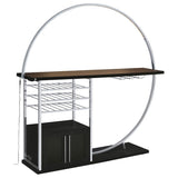 Risley 2-door Circular LED Wine Cabinet Dark Charcoal | Black | Dark Charcoal | 182799